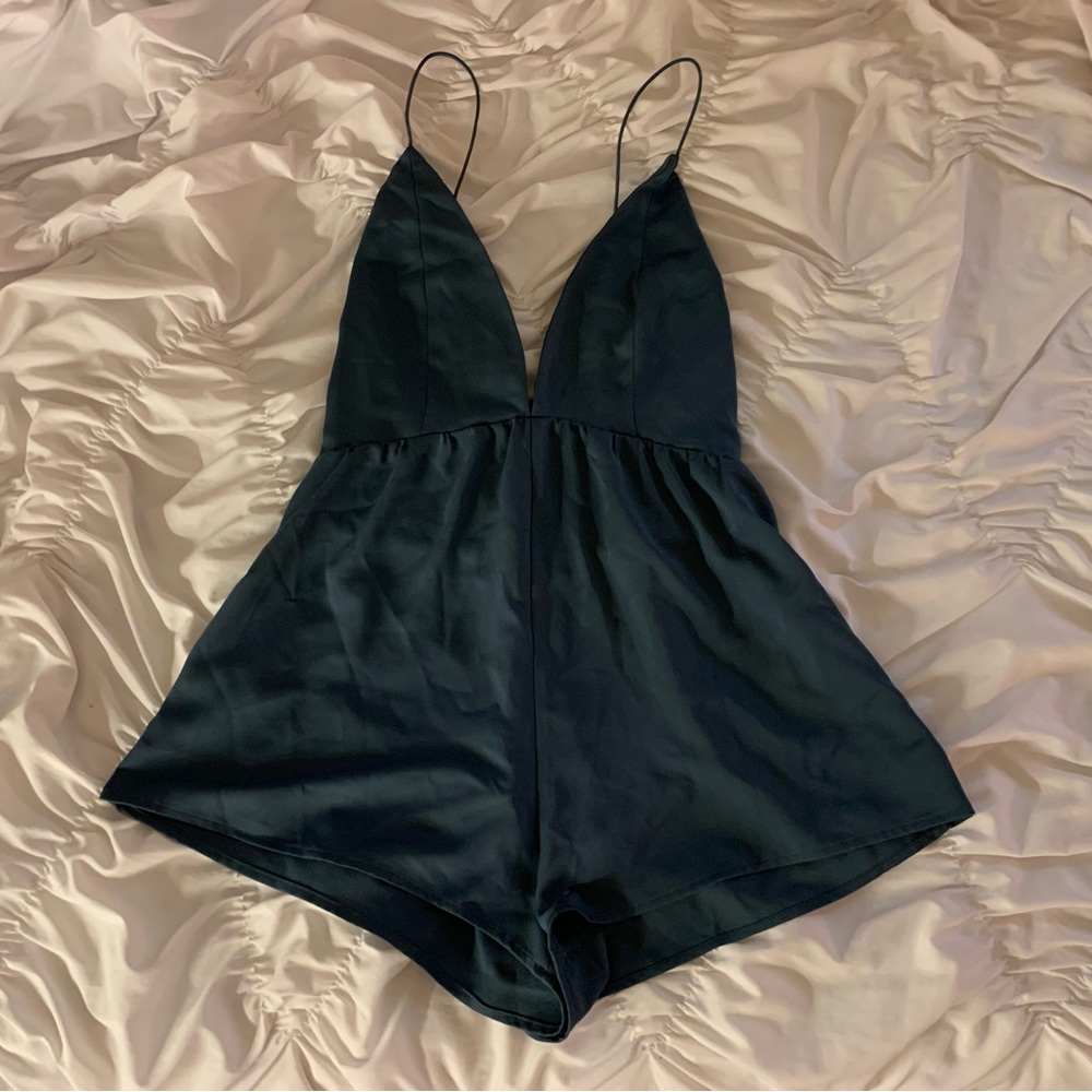 Dark Green Strappy Romper